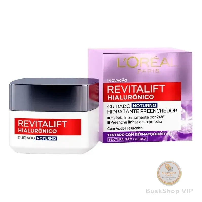 Creme Facial Noturno L&quotOréal Paris Revitalift Hialurônico 49g +100 mil vendidos
