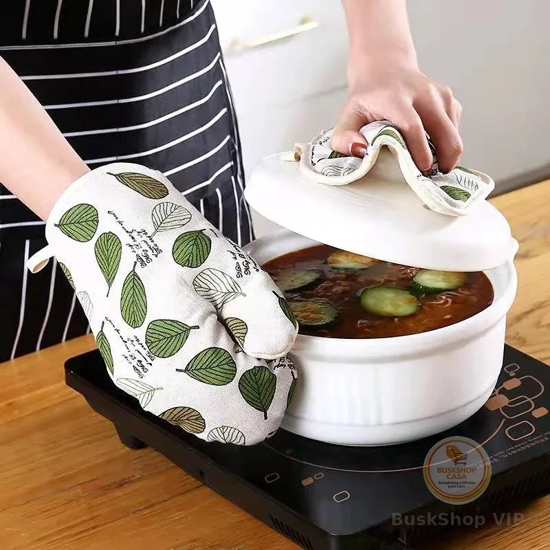 KIT 2 Pçs /Conjunto Luva De Cozinha Para Churrasco/Forno