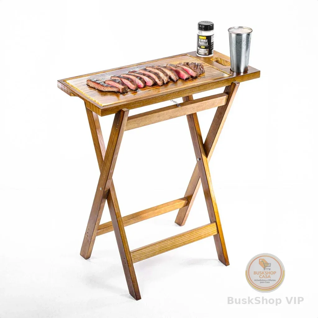 🛍 Tábua de Corte Carne Portátil Com Cavalete Leve Para Qualquer Lugar