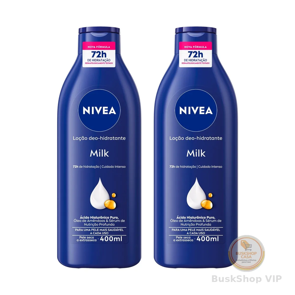 NIVEA Kit Loção Hidratante Milk Pele Seca a Extrasseca 400ml (2 unidades)