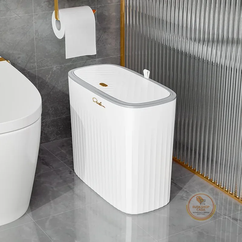 haosin Lixeira Grande com Toque de Abertura por Pressão Click Economiza Espaço Multiuso para Banheiro Cozinha Escritório