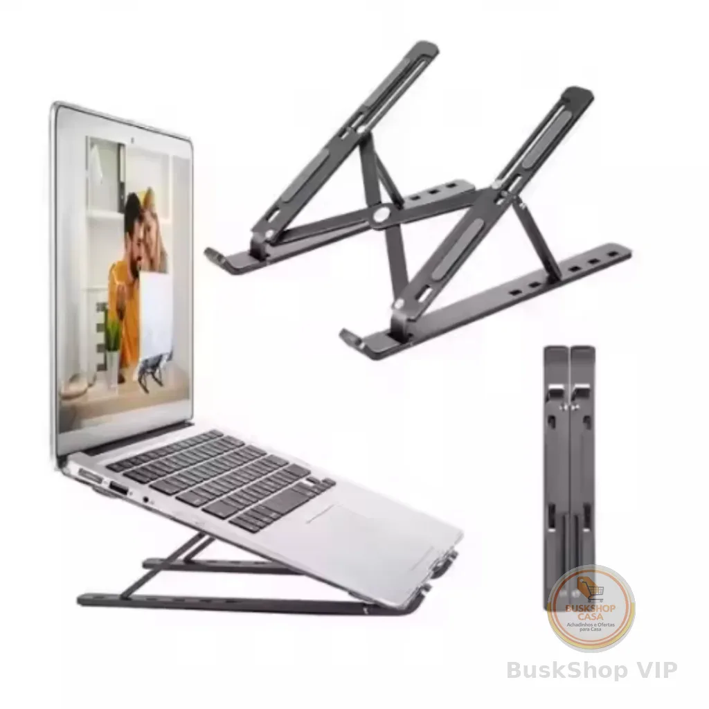 Base de Alumínio para Notebook macbook laptop tablet Portátil suporte apoio dobrável antiderrapante ajustável ergonômico + de 280 vendas recentemente