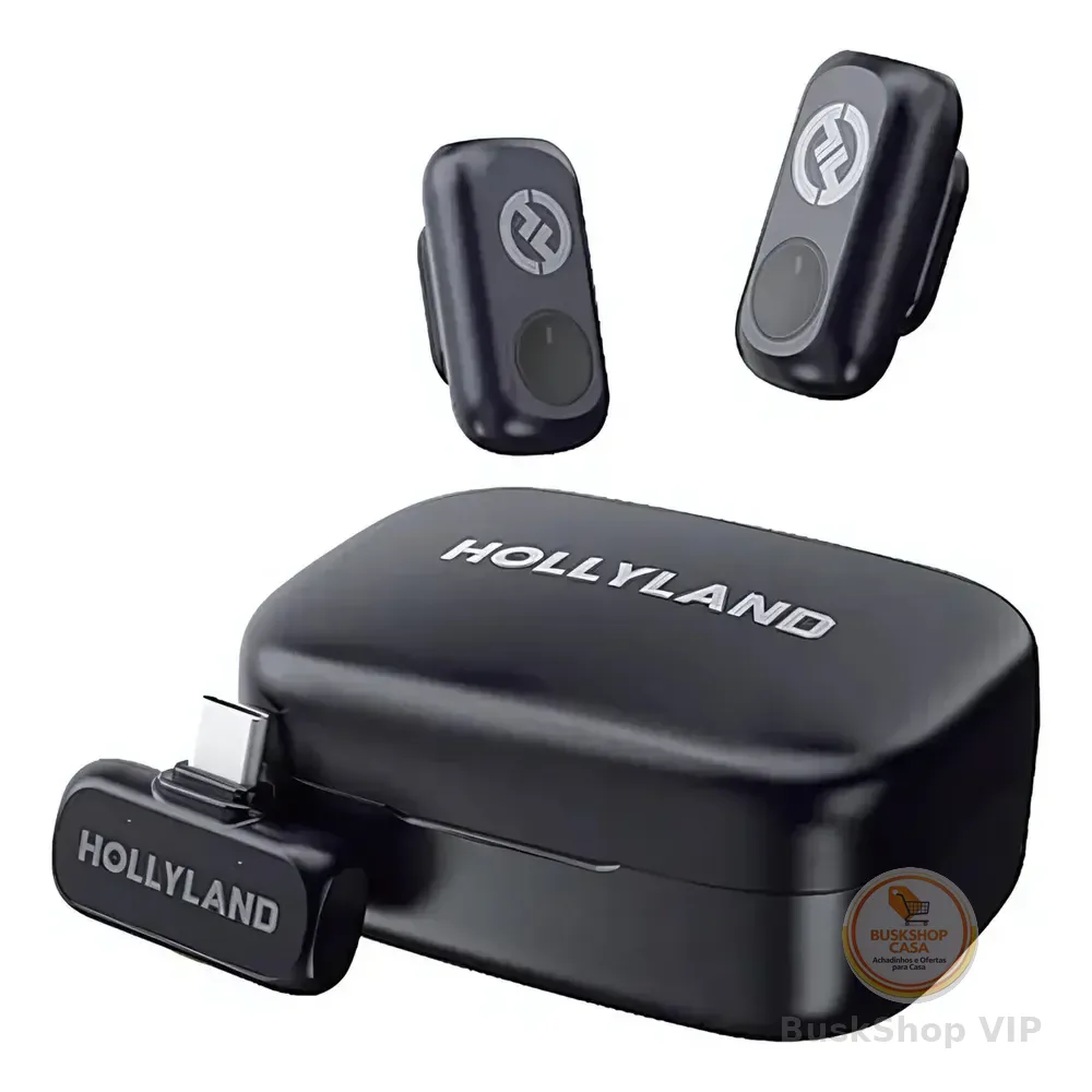 Microfone Hollyland Lark A1 Duo Usb-c cor Preto +10 mil vendidos