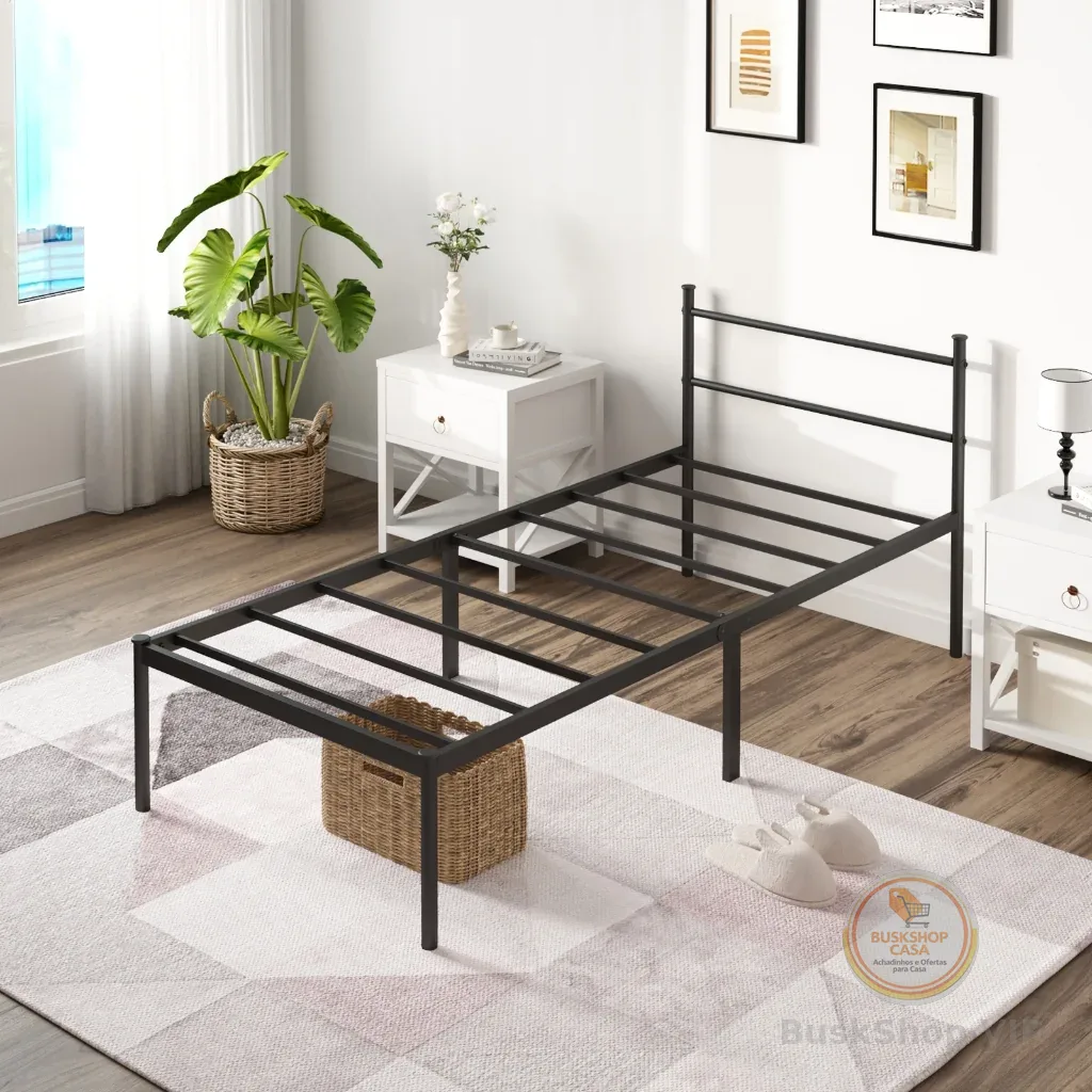 Estrado de Metal para Cama de Casal/Cama de Solteiro – Dobrável e Fácil de Instalar Suporta até 400 kg