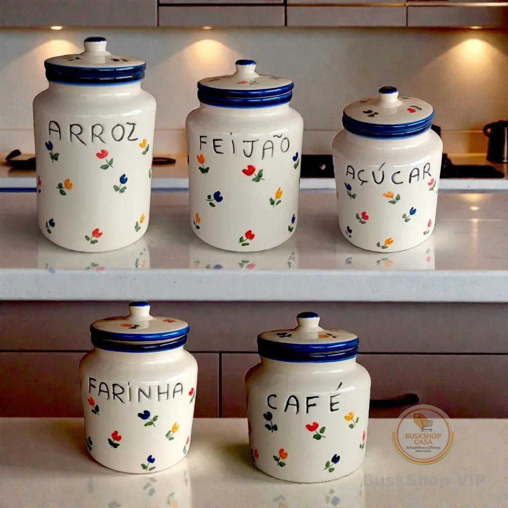 Pote de Mantimento Tulipa em Cerâmica – Decoração de Cozinha (Venda Individual)
