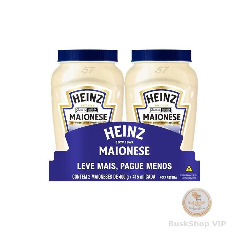 ‼️ Heinz Pack Maionese Tradicional, 400G - 2 unidades