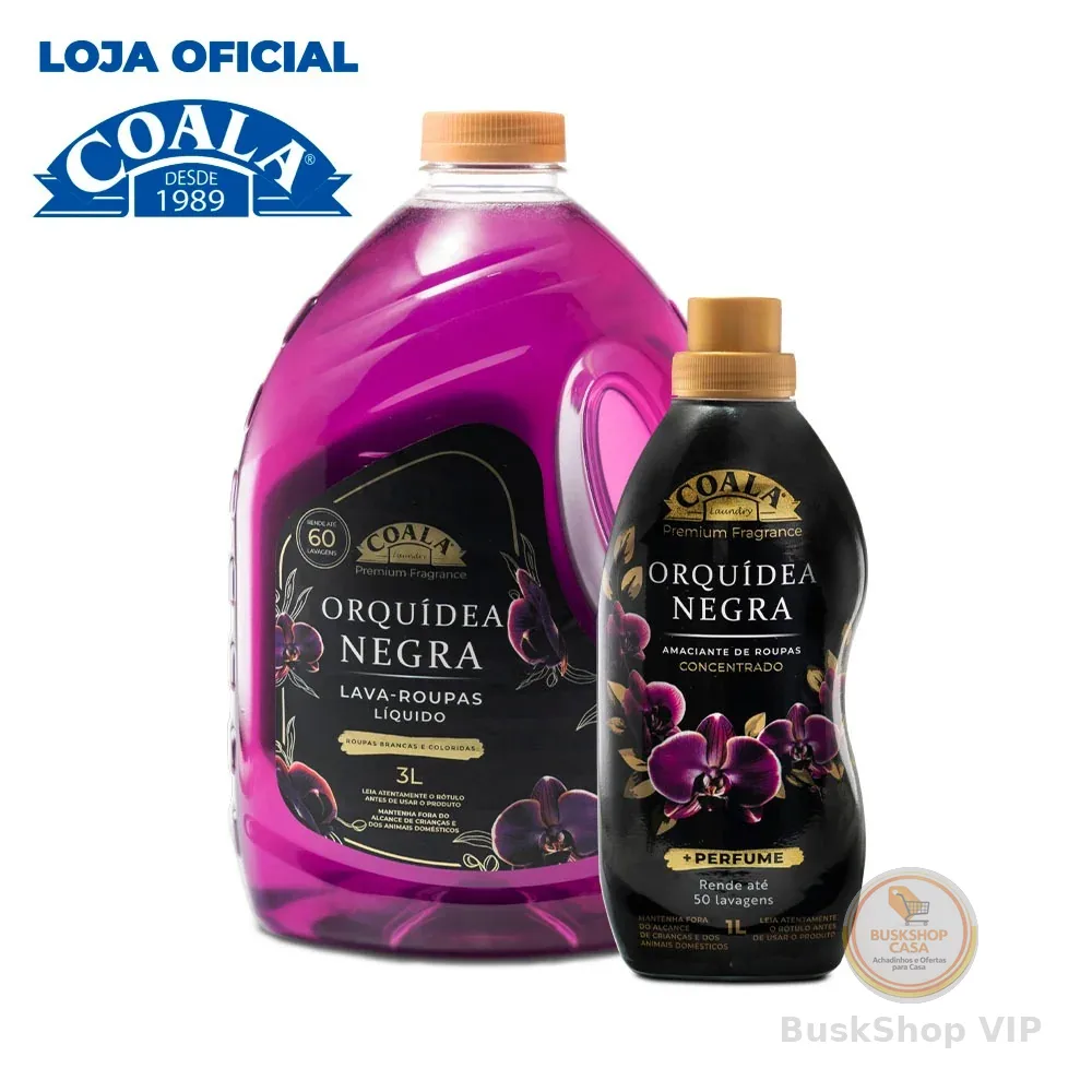 Kit Coala Laundry Orquídea Negra - 1 lava Roupas 3L +1 Amaciante1L