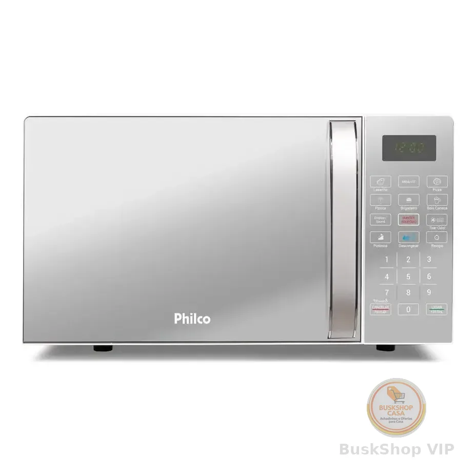 Micro-ondas Philco Pmo123 Capacidade 20 Litros 1100w Branco Espelhado Função Tira Odor 127v