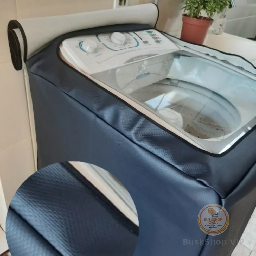 Capa Maquina de Lavar Roupa Impermeável Sol e Chuva 13 a 17 KG - Oferta