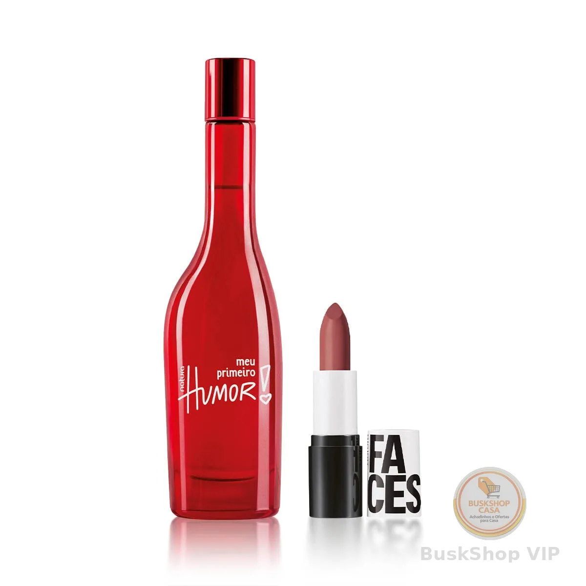 Kit Meu Primeiro Humor e Batom Matte Faces Cookie Nude