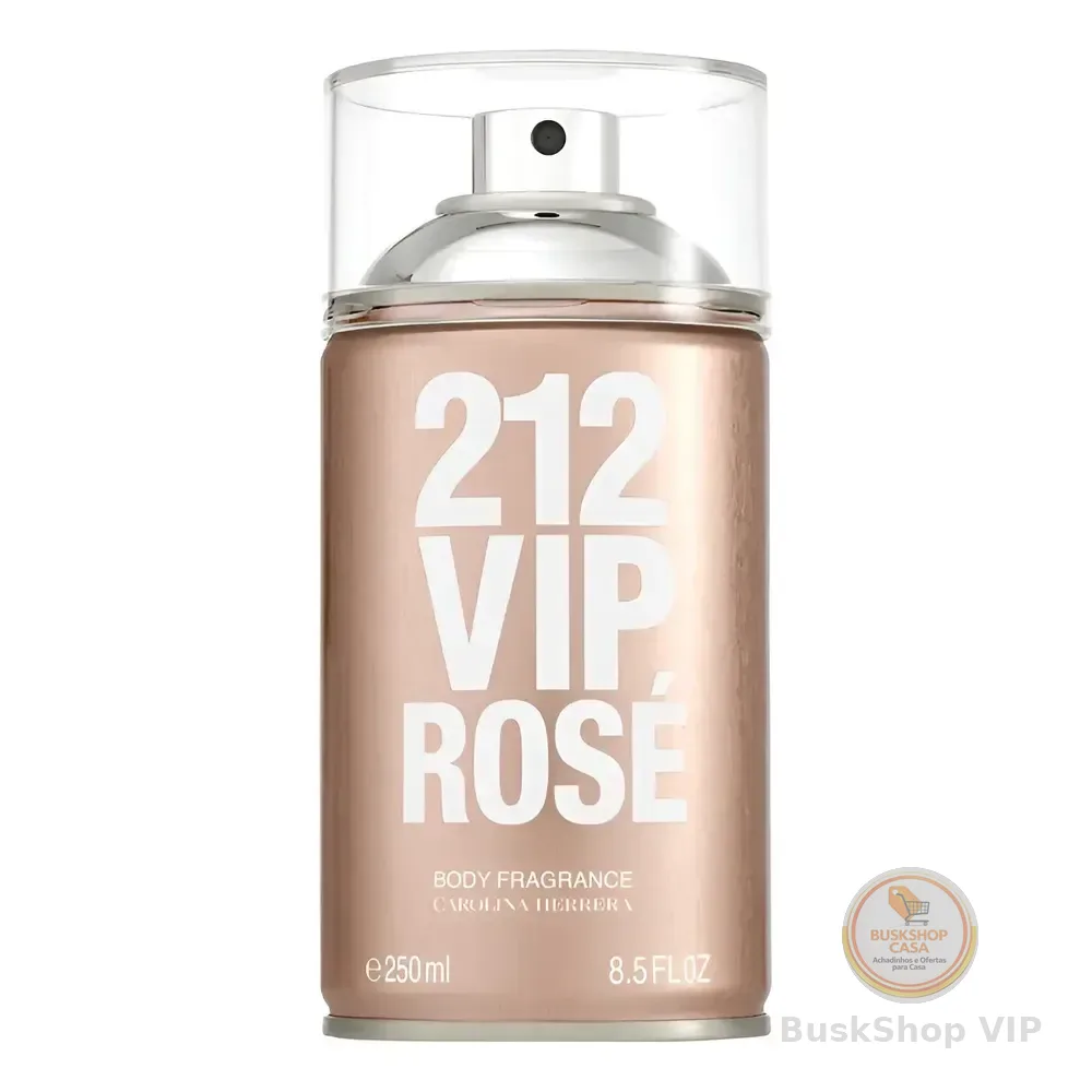 Body Spray Carolina Herrera 212 Vip Rosé Feminino 250ml - Body Splash De Longa Fixação