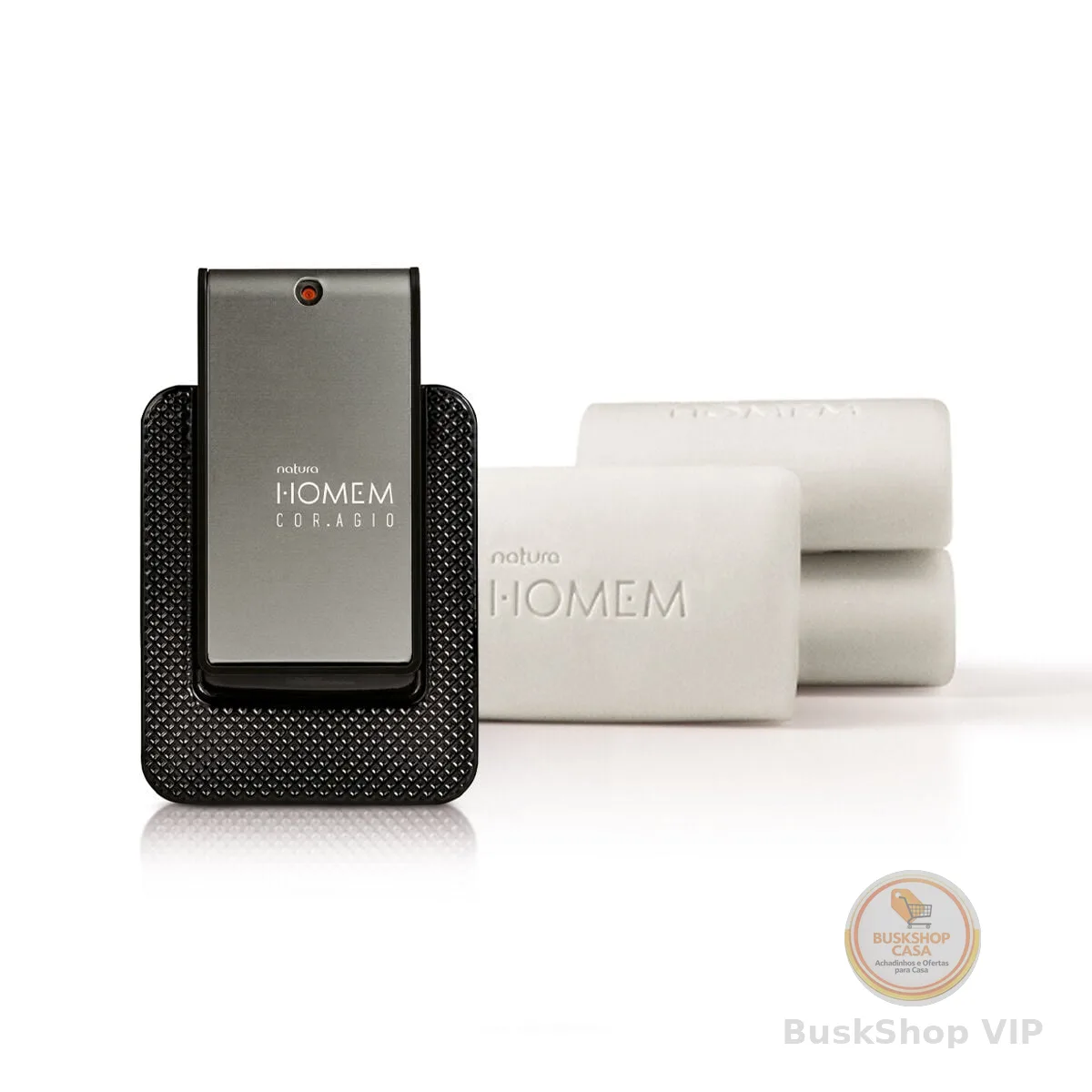 Kit Sabonetes Corpo e Barba e Deo Parfum Natura Homem Cor.agio