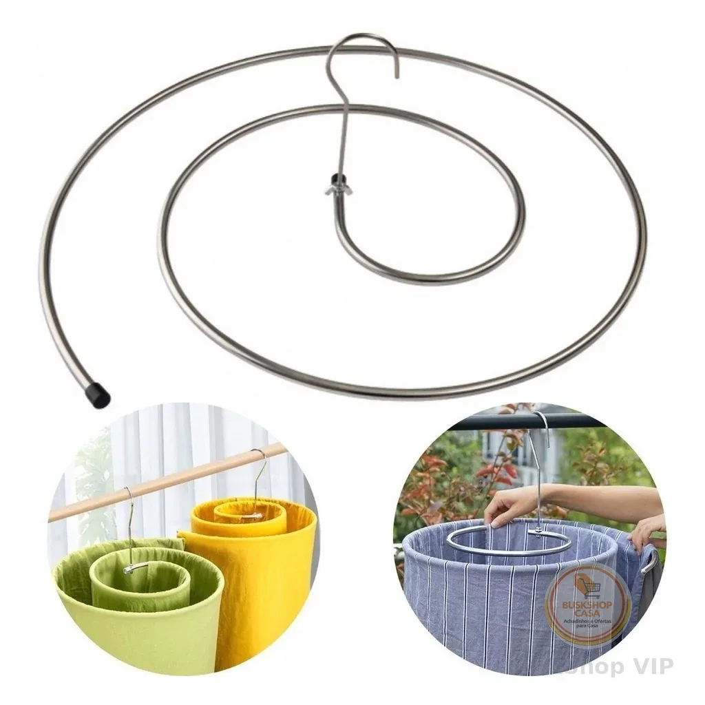 Kit 2 Varal Espiral Inox Secagem Fácil Cabide Redondo Lençol