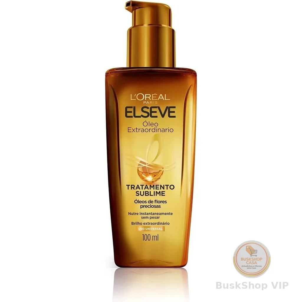 ELSÉVE Óleo Capilar L'Oréal Paris Elseve Óleo Extraordinário 100Ml - Leave In Anti Frizz Protetor Térmico Tratamento Reconstrutor Para Todos Os Tipos De Cabelo