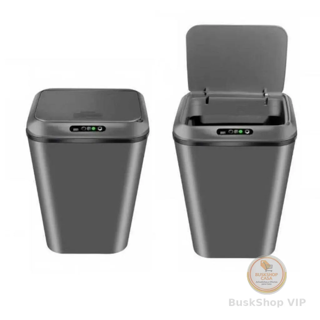 Lixeira16L com Sensor Movimento  Automático Inteligente Recarregavel Toque Cesto Lixo Casa