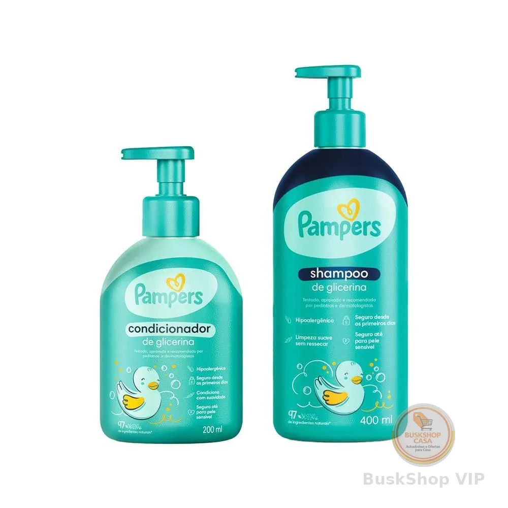 Kit Pampers Shampoo Glicerina 400ml + Condicionador Glicerina 200ml