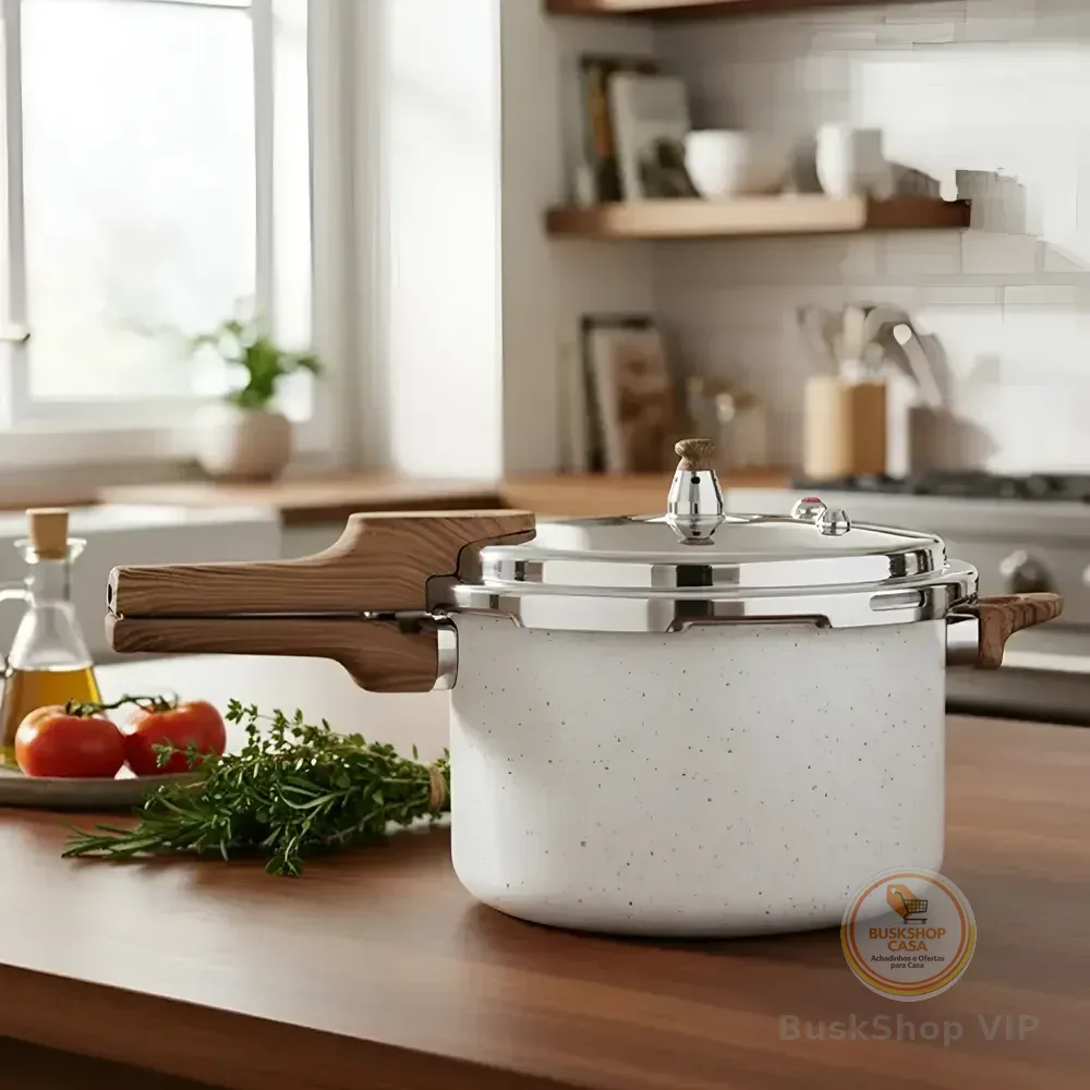 🛍️ Panela De  Pressão  Antiaderente Cerâmica  Indução Mimo 4,2l Mármol!