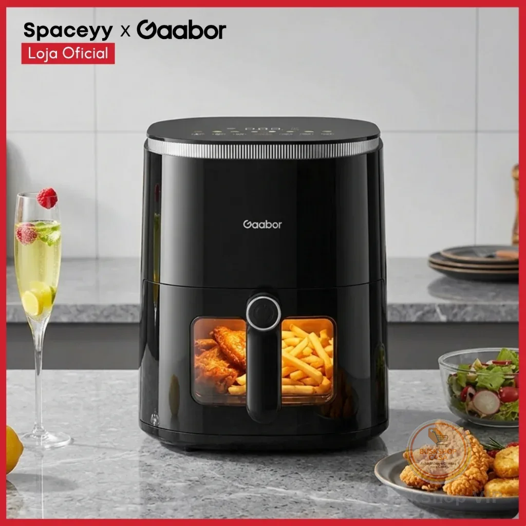 🛍️ Fritadeira Elétrica  Duo Touchscreen Sem Óleo Air Fryer 4.2L Gaabor 127V/220V Visor Transparente