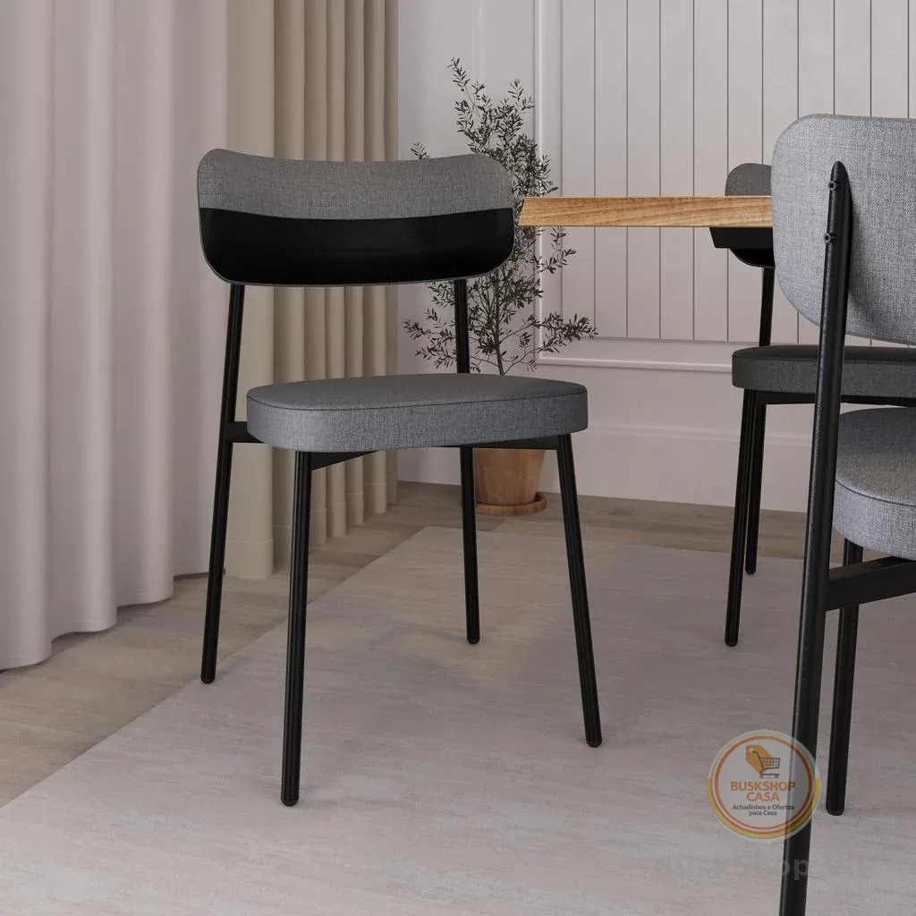 🛍️ 2 Unidades Cadeira Alloa fixa ​C/4 Pés 50 X 44,7 X 83,8 cm!