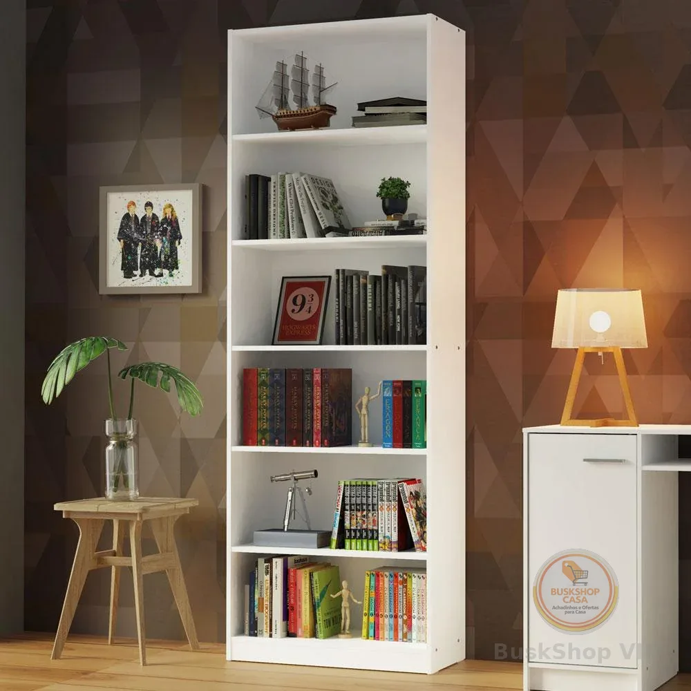 🛍️ Estante  Livreiro Madesa 6908 com 6 Nichos - Branco