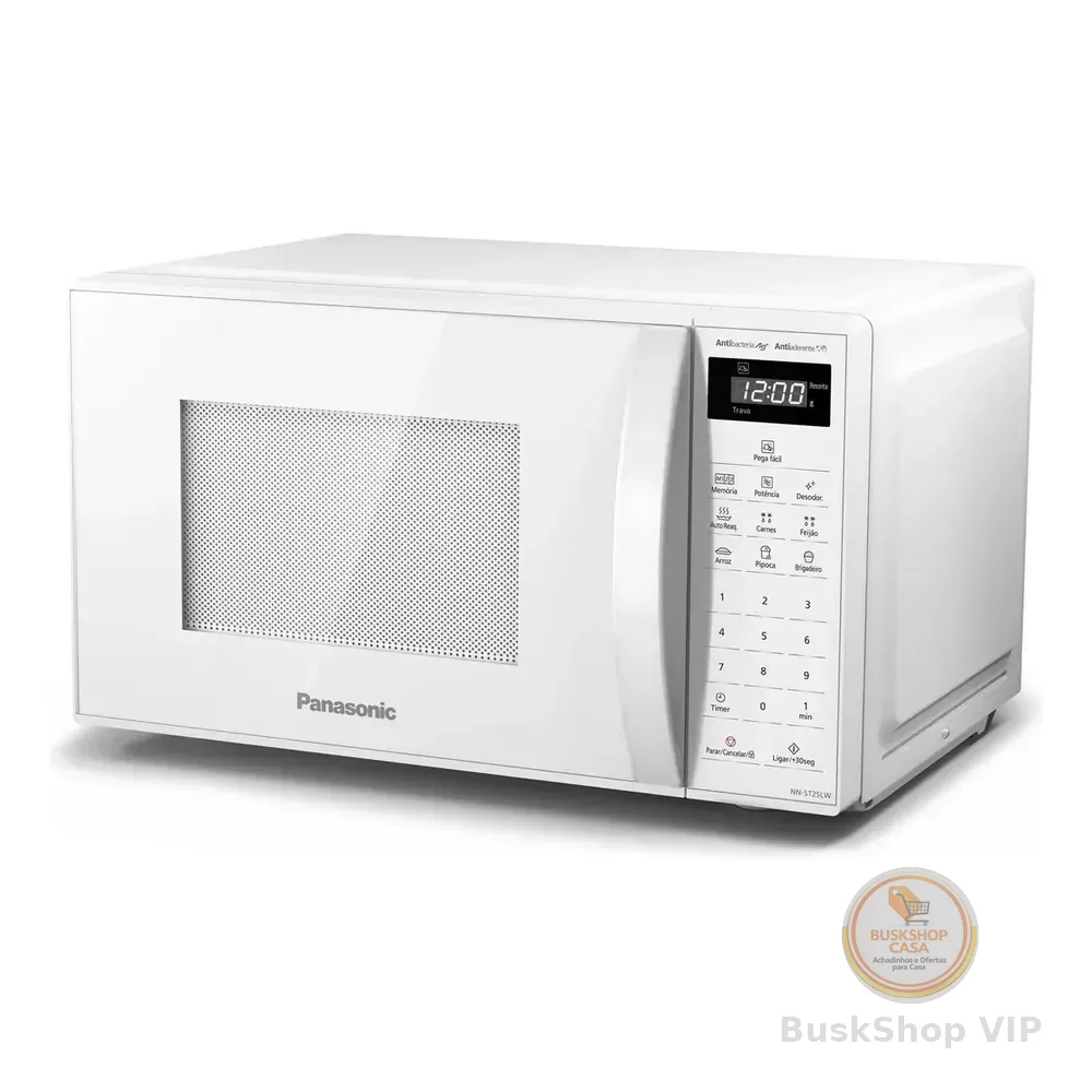 🛍️ Microondas Panasonic Tecnologia Antibactéria Ag 21l Branco - Nn-st25lwru 127v