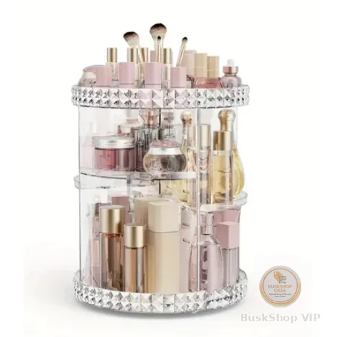 🛍️ Organizador De Cosmético Maquiagem Acrílico Giratório 360º Presentes Barato Qualidade