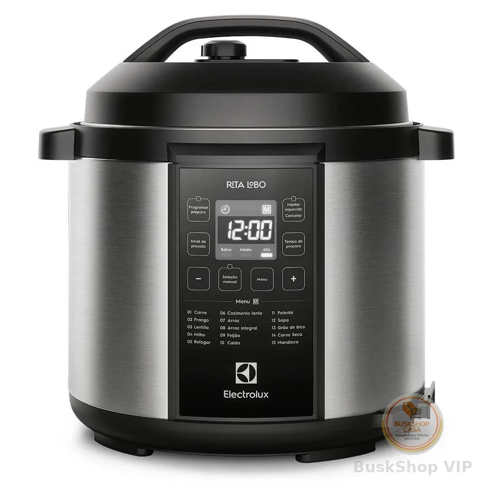 🛍️ Panela de Pressão Elétrica Electrolux por Rita Lobo  6L Preta Experience Digital (PCC20)!
