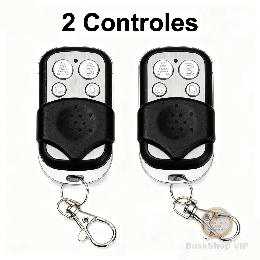 Controle Remoto Universal para Portão Elétrico Eletrônico Garagem com Chaveiro 433mhz 4 Botões