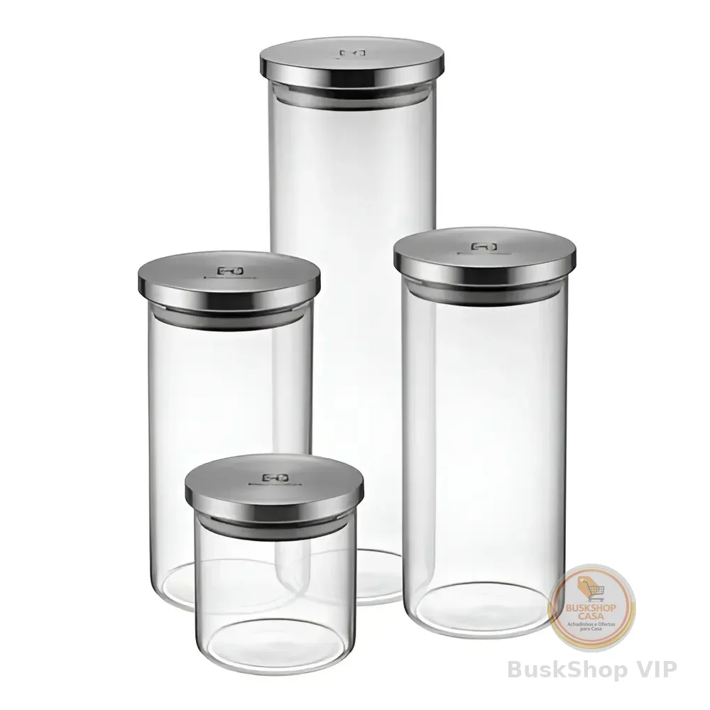Kit 4 Potes Herméticos Com Tampa Inox - Electrolux Cinza