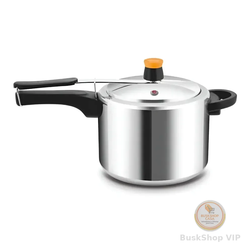 🛍️ Panela De Pressão 7 Litros Turbo Alumínio Fechamento Interno Polido Rochedo Cinza.
