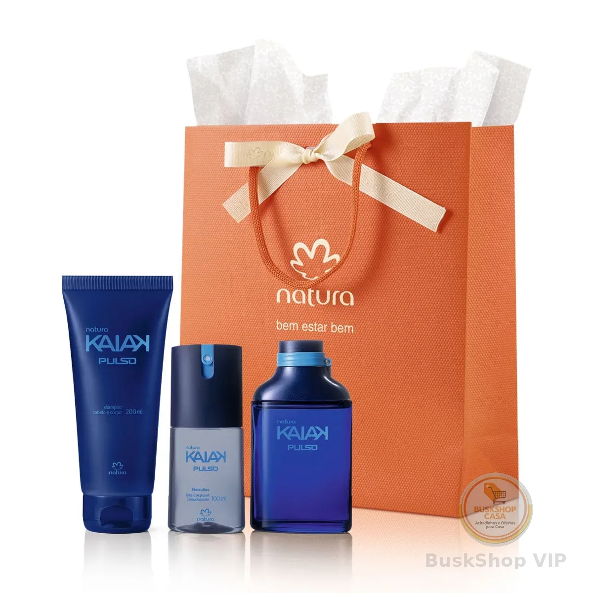 Presente Namorados Colônia Masculina + Shampoo + Desodorante Kaiak Pulso
