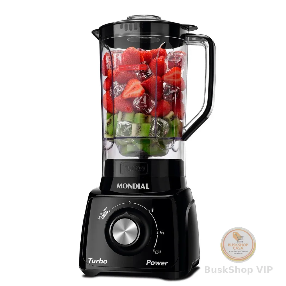 Liquidificador 3 velocidades Turbo Power preto - L-99FB - Mondial