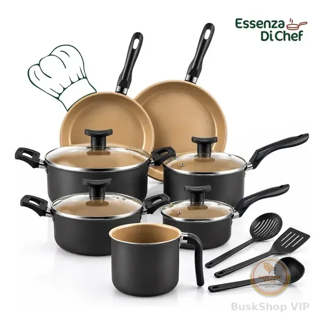 🛍️ Conjunto ​Panelas Antiaderente 10 Peças  Teflon Várias Cores