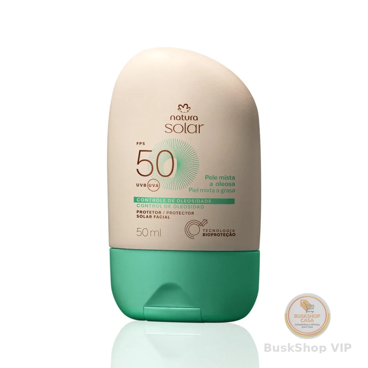 Protetor Solar Facial Pele Mista a Oleosa FPS 50 Natura Solar