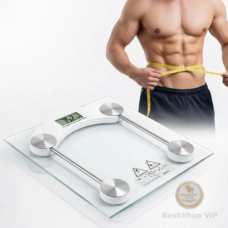 Balança Digital De Vidro até 180Kg Portátil Corporal