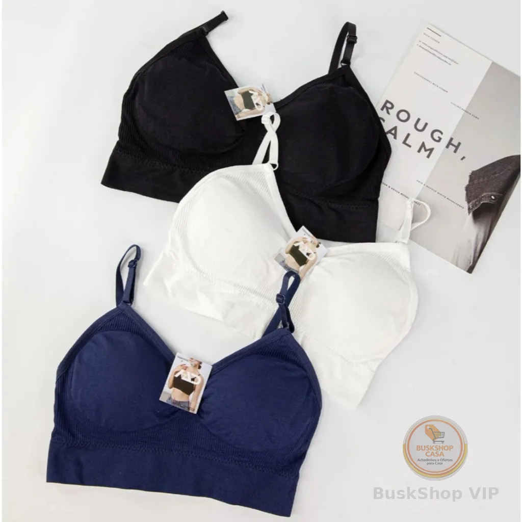 Jcolour Kit 2 Sutiã Reforçado Com Alça Regulável Bojo Removível sutiã esportivo Cores sortidas