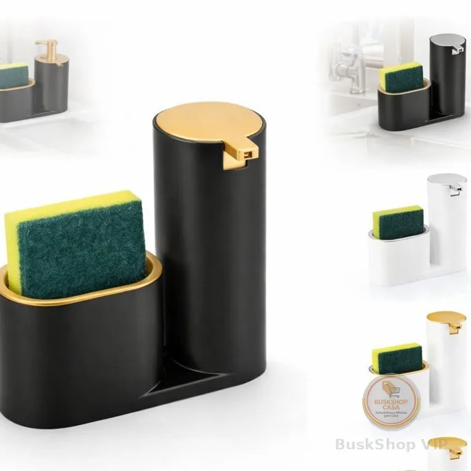 Dispenser Porta Detergente e Bucha Luxo Cozinha