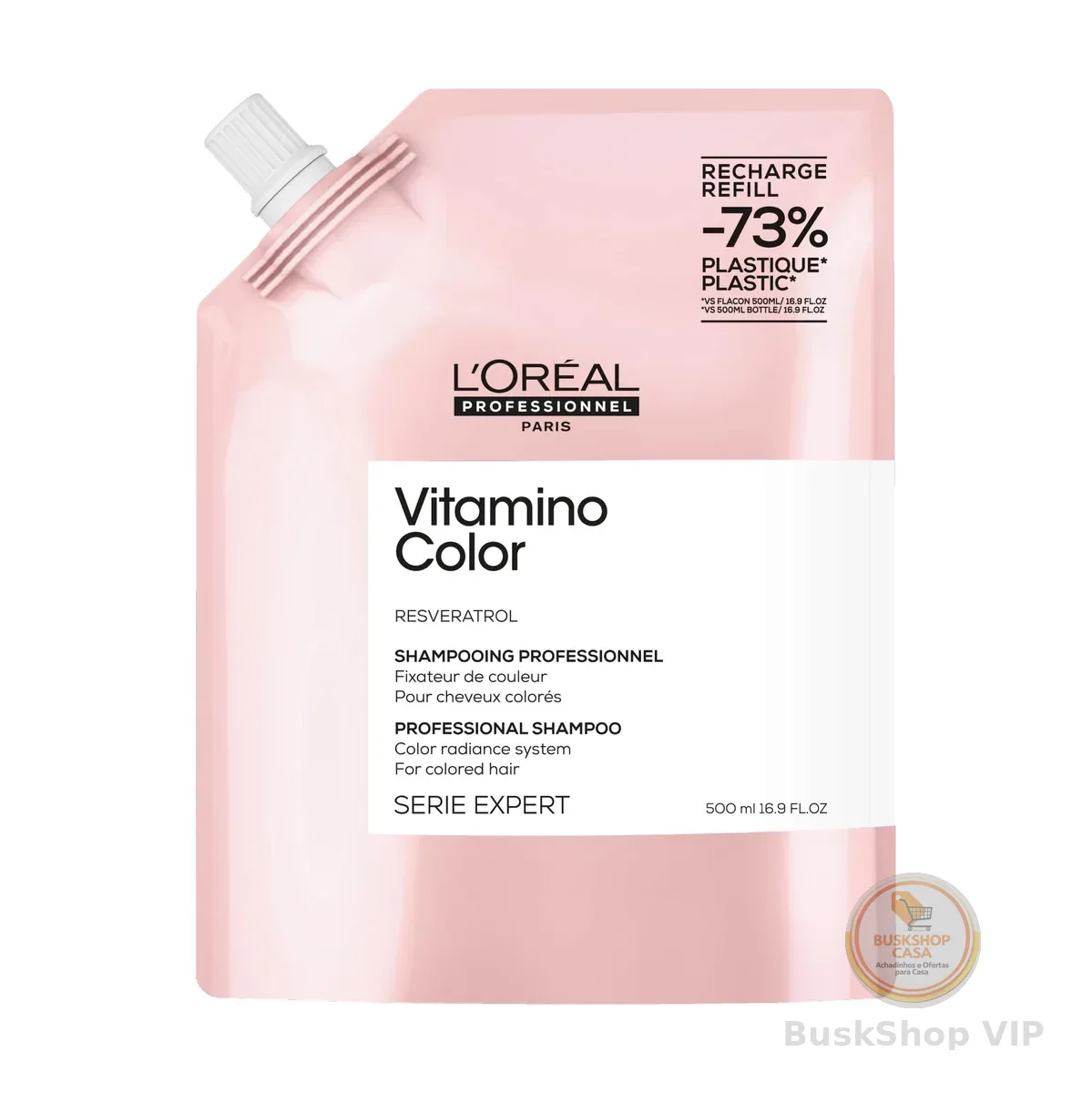 L'Oréal Professionnel Vitamino Color Shampoo Profissional Refil, Resveratrol, para Cabelos Coloridos, Serie Expert, 500ml