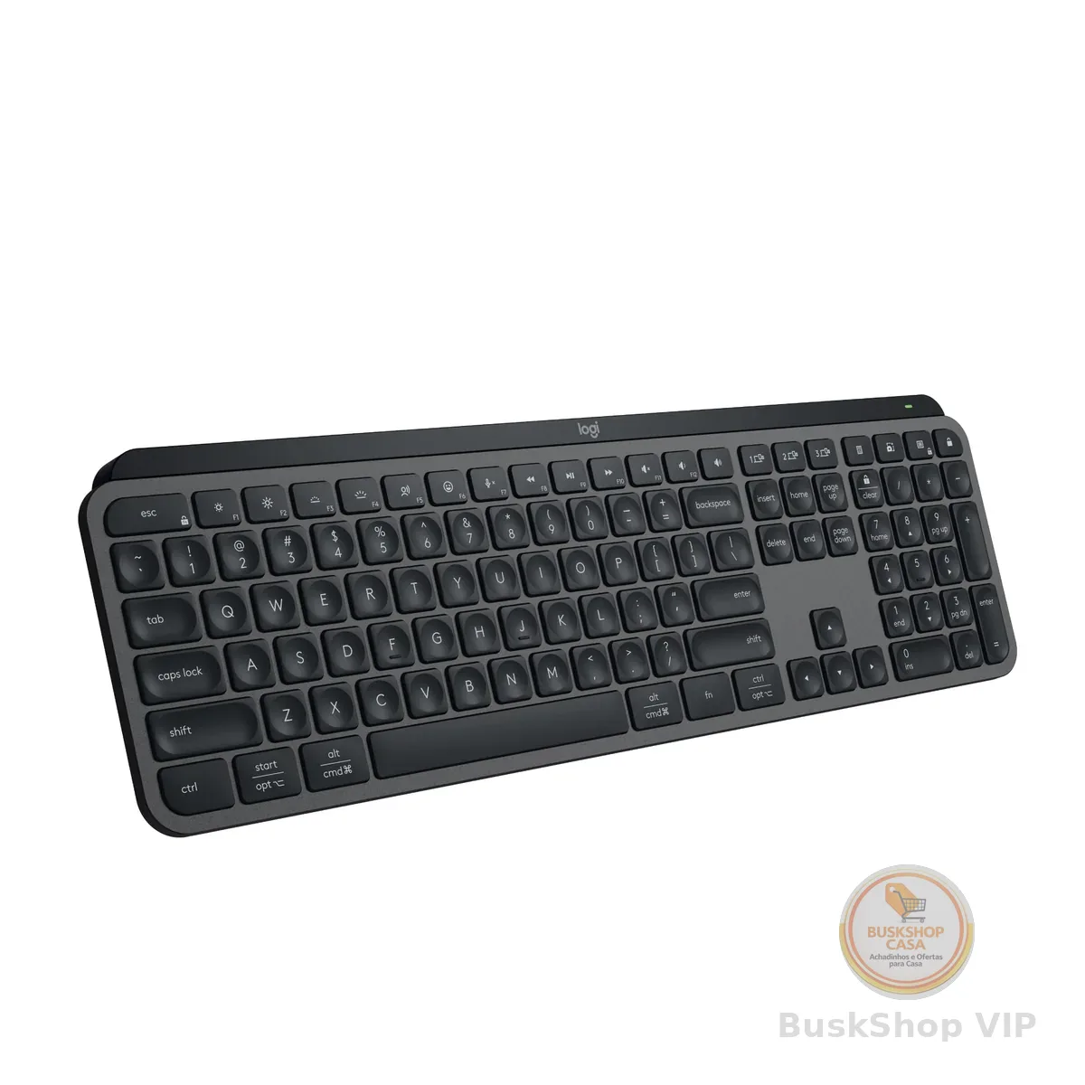 Teclado sem fio Logitech MX Keys S com Clique Silencioso, Teclas Programáveis, Iluminação Inteligente, Conexão Bluetooth ou Receptor USB Logi Bolt e Bateria Recarregável - Grafite