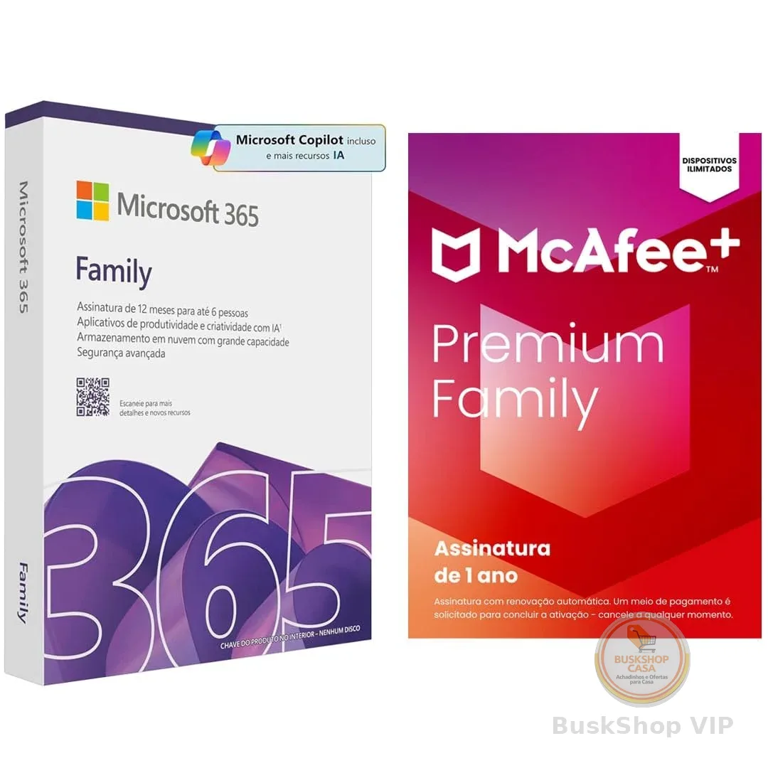 Kit Microsoft 365 Family + McAfee Premium Family