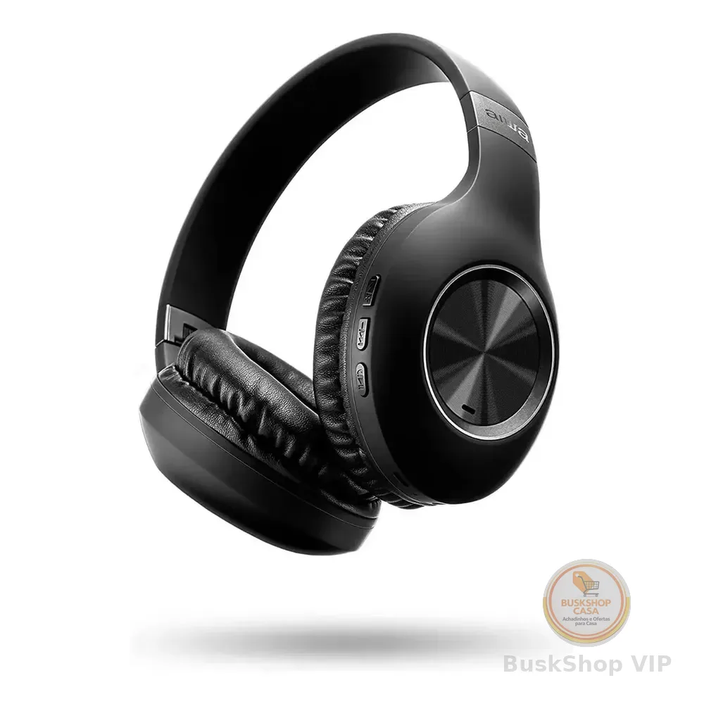 Fone De Ouvido Headphone Aiwa Hp-02-b Bluetooth Anc Alta Definição Preto