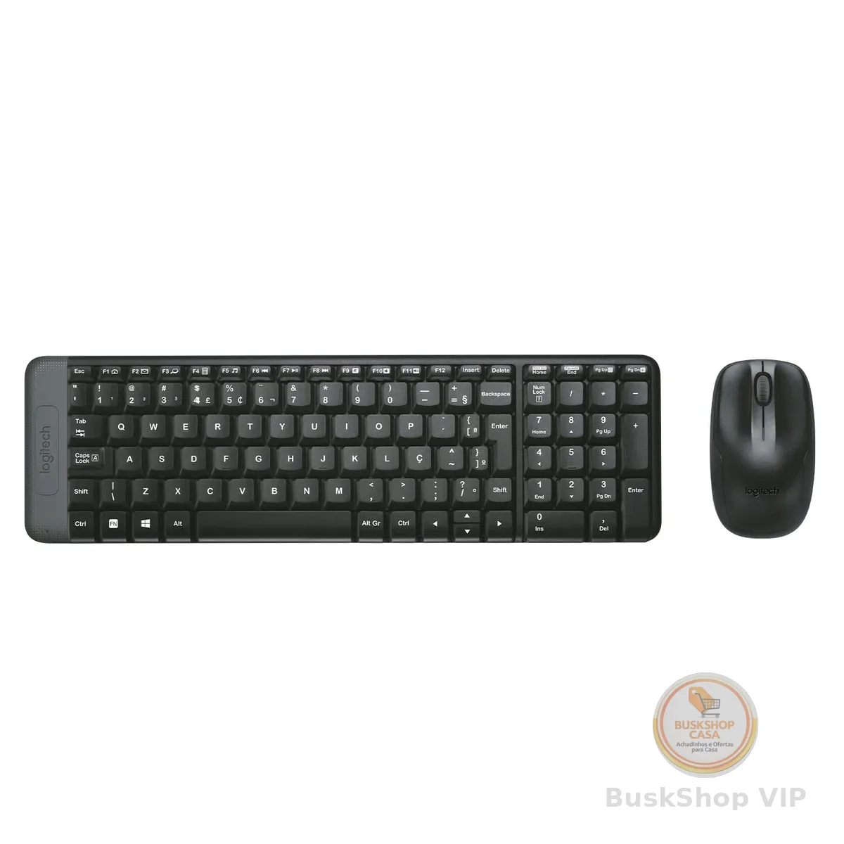 Combo Teclado e Mouse sem fio Logitech MK220 com Design Compacto, Conexão USB, Pilhas Inclusas e Layout ABNT2