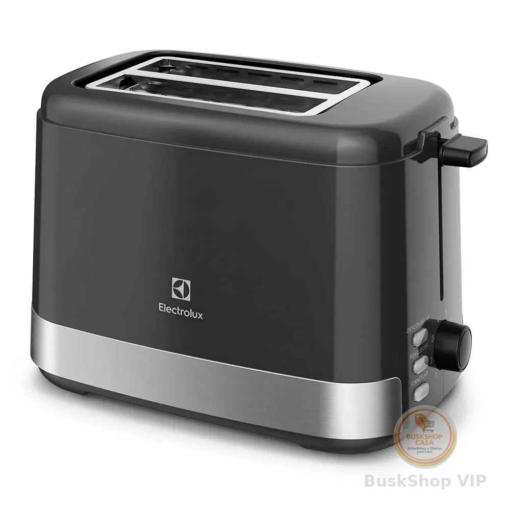Electrolux Torradeira tostador 8 niveis de tostagem função descongelar reaquecer bandeja coletora migalhas botões luminosos ETS10 preto 127v