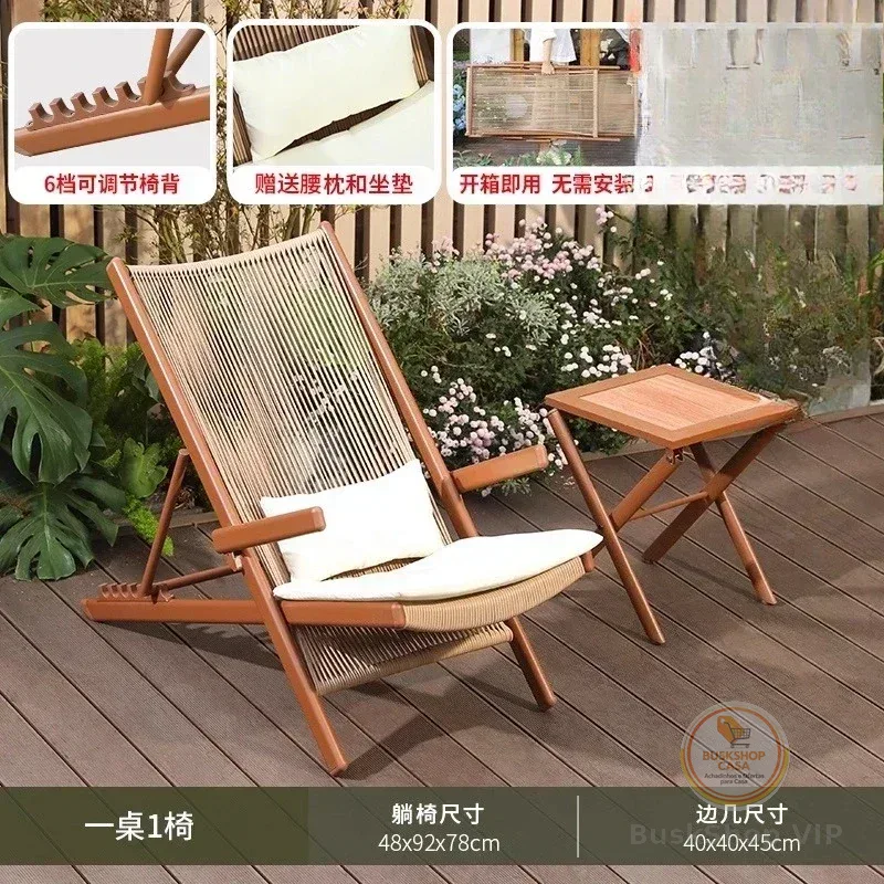 Cadeira de Varanda Dobrável Casual para Casa, Mesa de Chá para Jardim, Sofá para Terraço