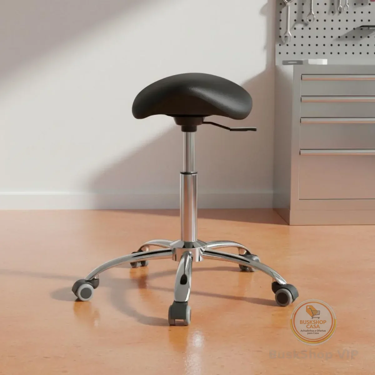 Cadeira Ergonômica Giratória Tipo Sela Reforçada com Assento Acolchoado Grosso, Altura Ajustável e Fácil de Limpar – Móvel de Escritório