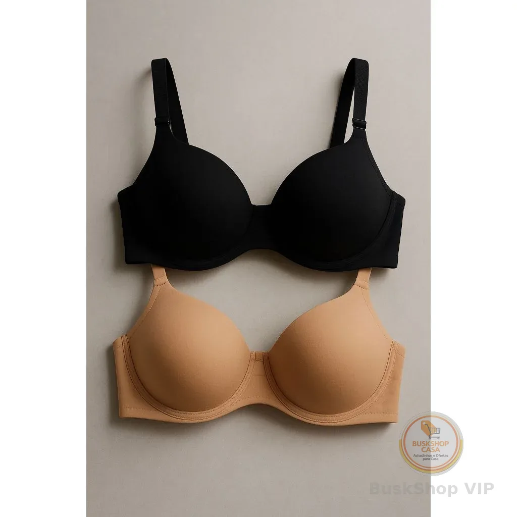 2 Sutiã Básico ou 1 Sutiã Reforçado de Microfibra Com Bojo Lingerie Direto Da Fábrica do p ao gg