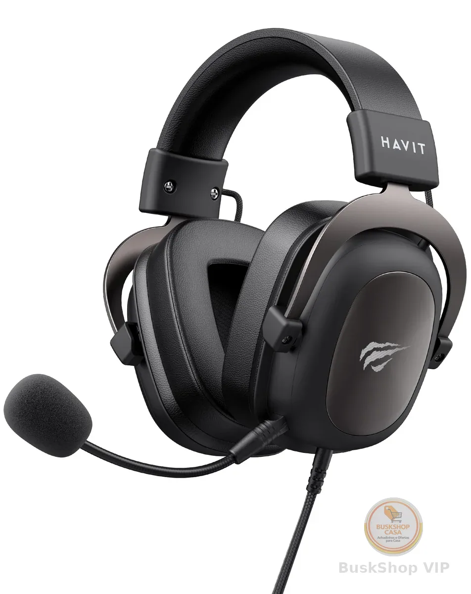 Havit Headphone Fone de Ouvido H2002d, Gamer, com Microfone, Falante 53mm, Plug 3, 5mm: compatível com XBOX ONE e PS4, HAVIT, HV-H2002d