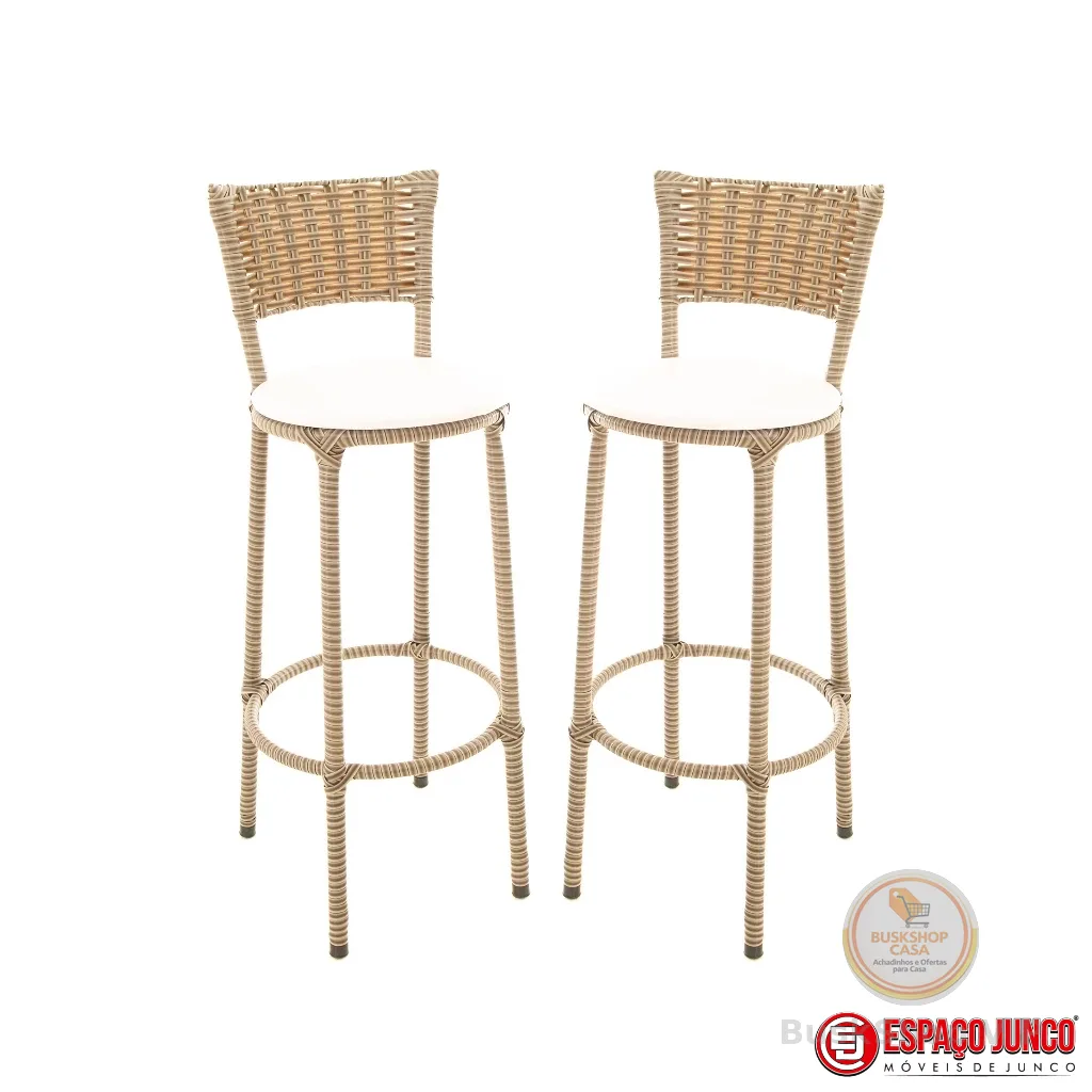 KIT 2 BANQUETAS BANCO ALTO CAPUCCINO COZINHA AREA GOURMET TODA JUNCADA