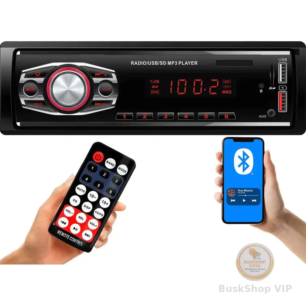 Rádio Automotivo First Option Com Bluetooth Usb E Fm