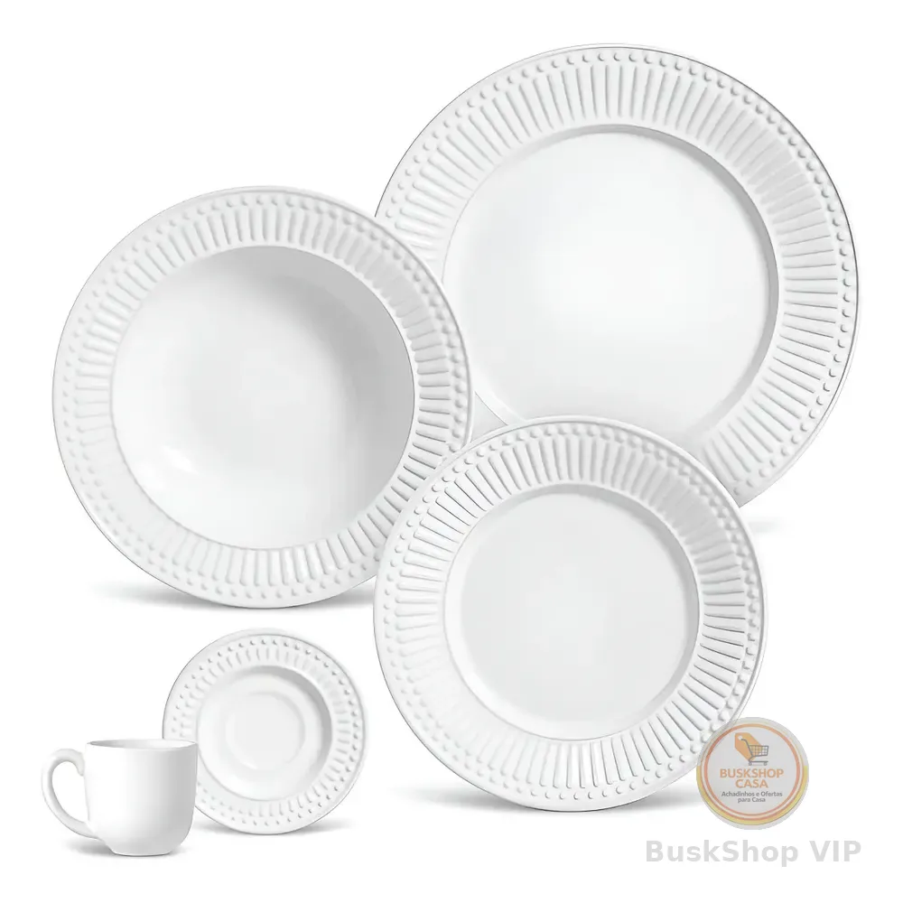Aparelho De Jantar 20 Peças Roma Branco